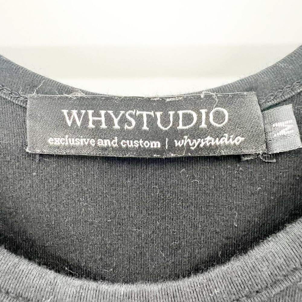 Whystudio Women's Black Scoop Neck Relaxed Fit Loose‎ T Shirt Tee Size M - Picture 3 of 3